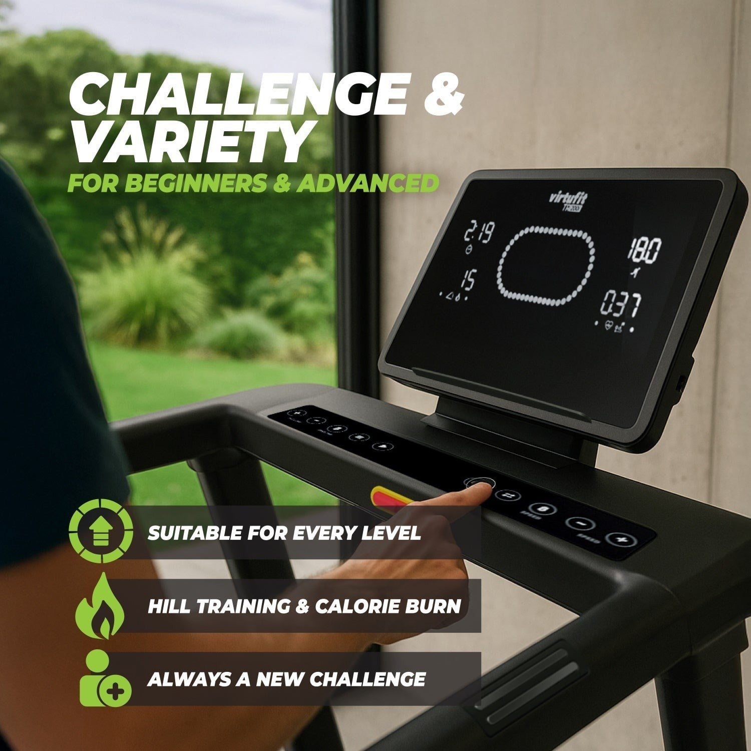 VirtuFit TR200i Koşu Bandı – 18 km/s – %15 Eğim – 36 Program