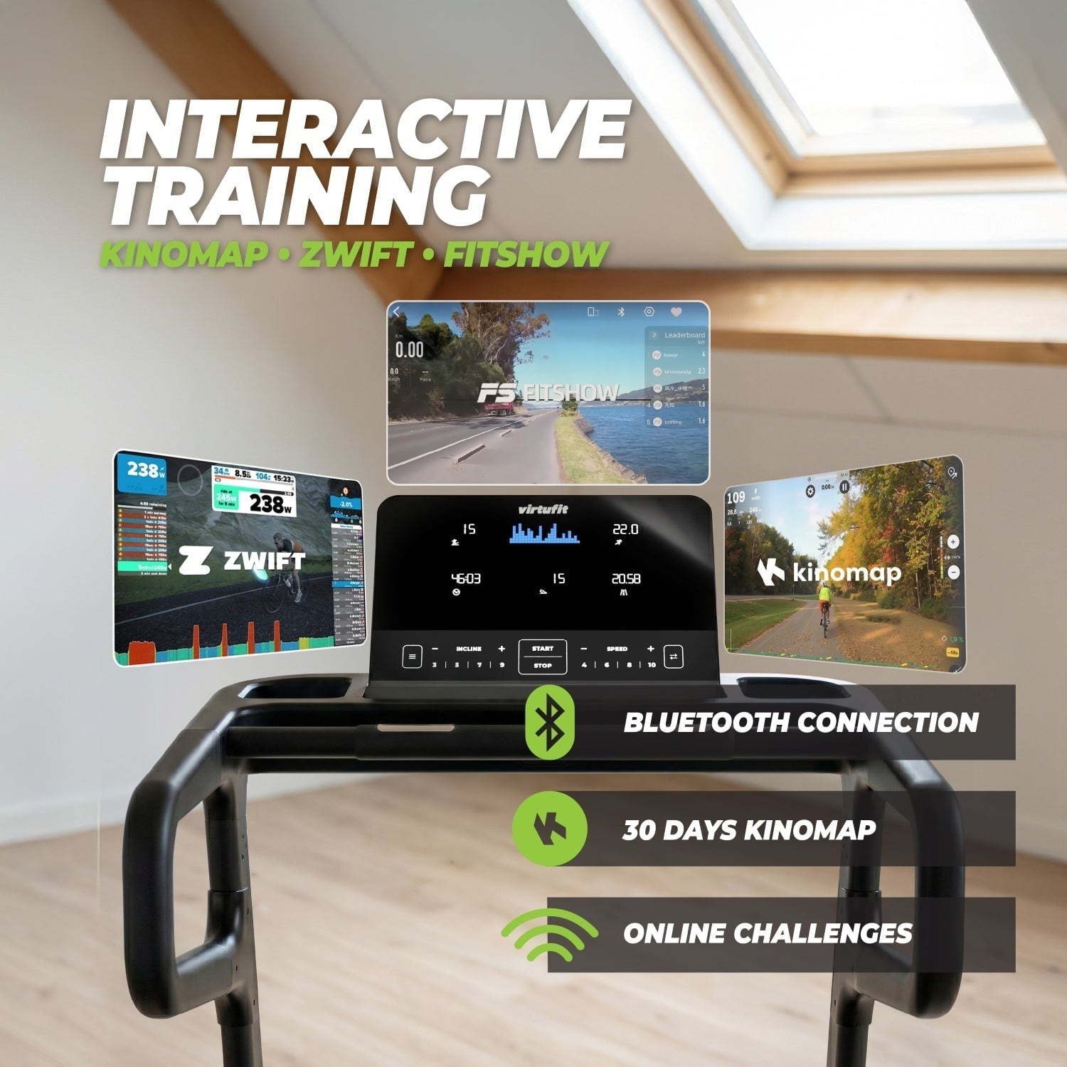 VirtuFit TR600i Koşu Bandı – 22 km/s – 15 Elektronik Eğim – Katlanabilir