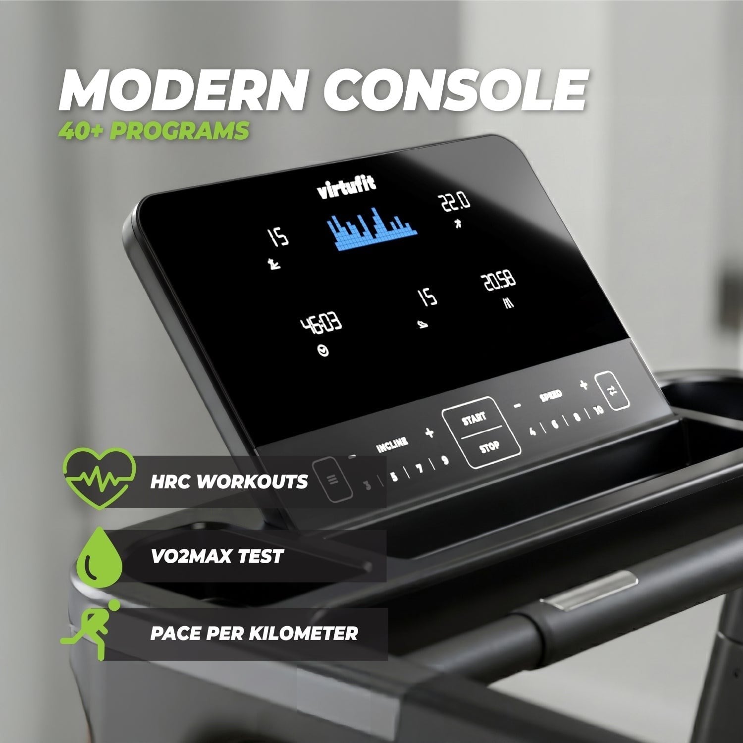 VirtuFit TR600i Koşu Bandı – 22 km/s – 15 Elektronik Eğim – Katlanabilir