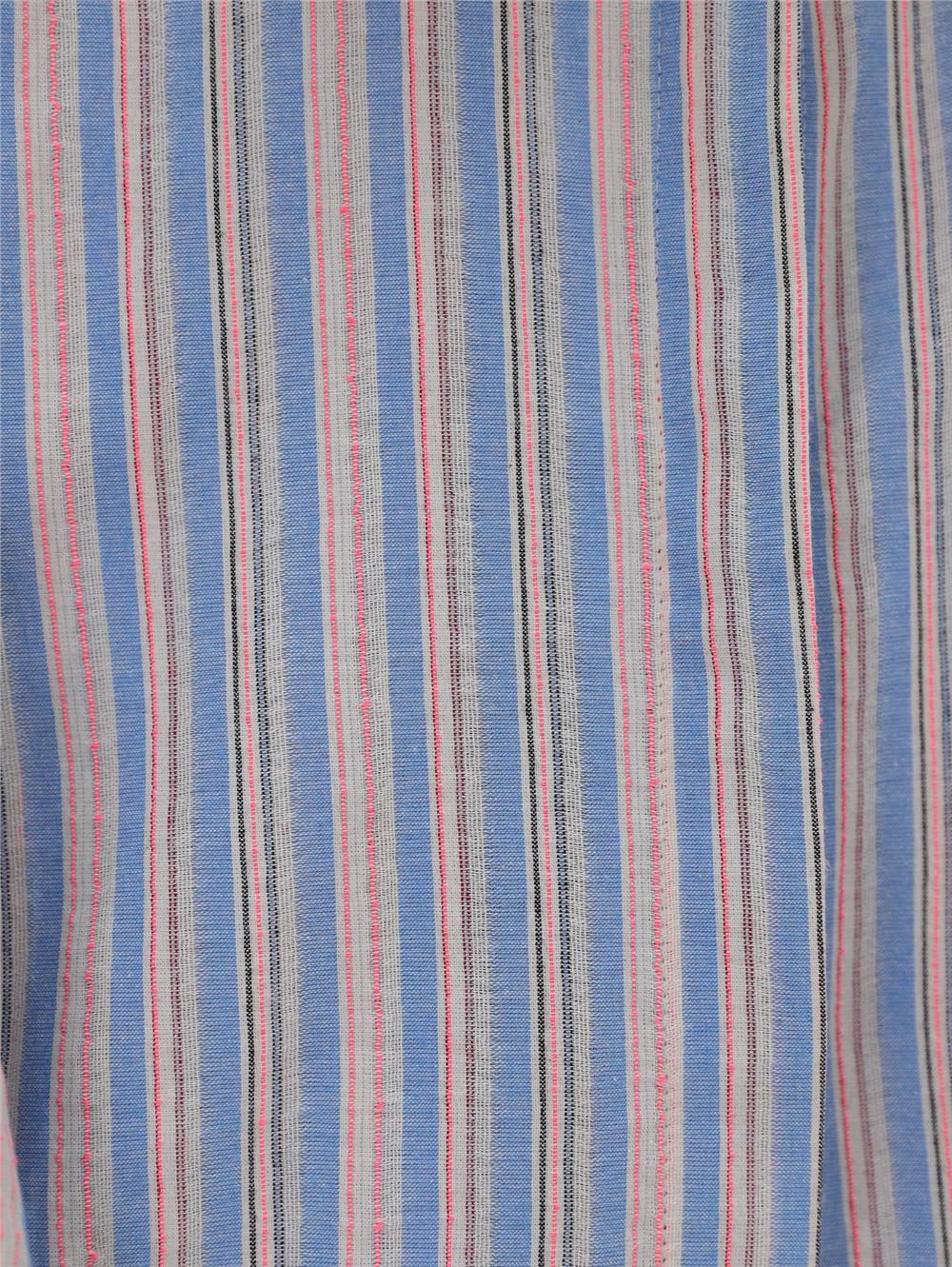 Oversize Shirt with Long Embossed Stripes on the Back - Blue-370-34244-R31