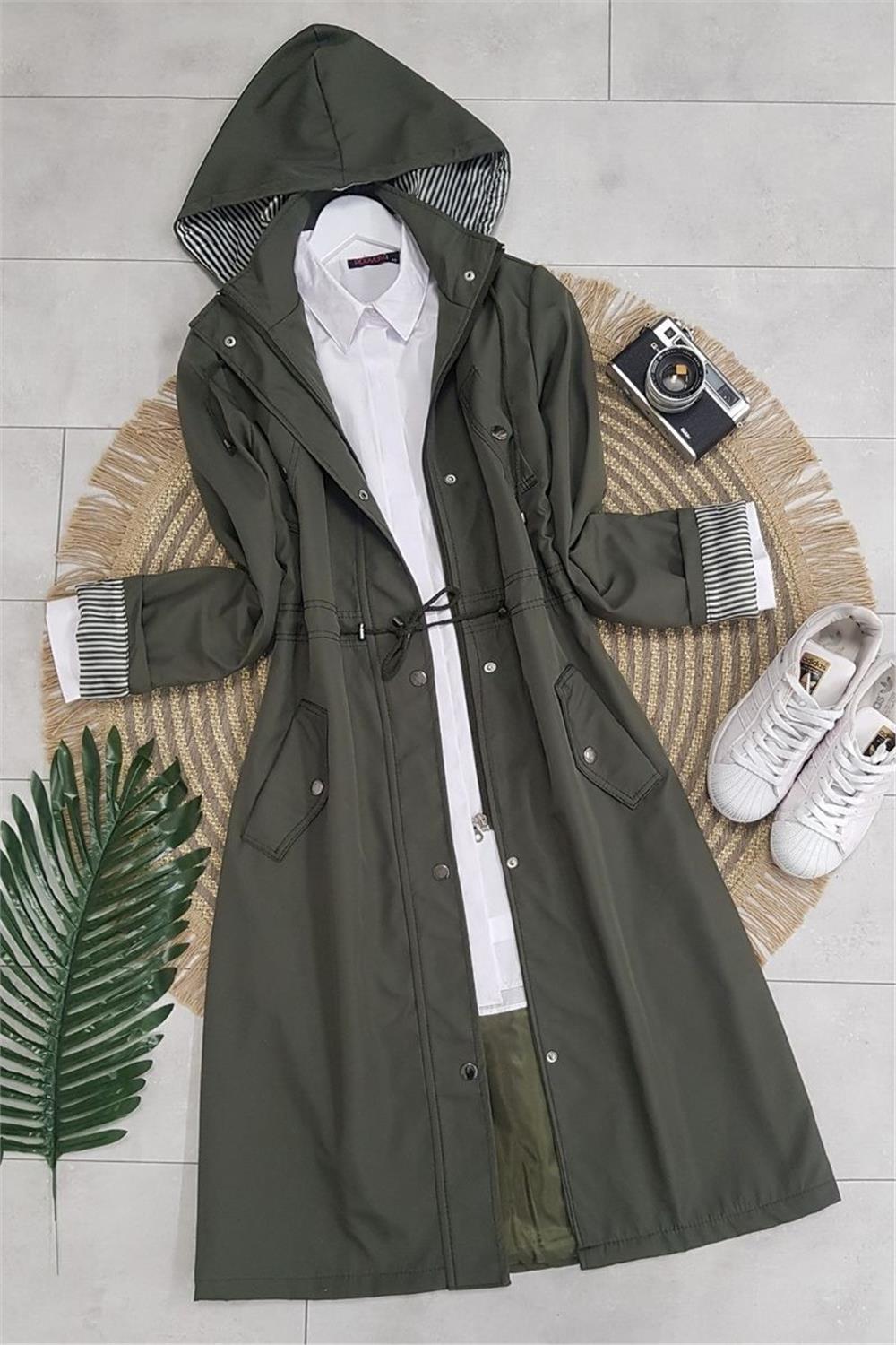 Lined Trench Coat -Khaki-148-2181-R05