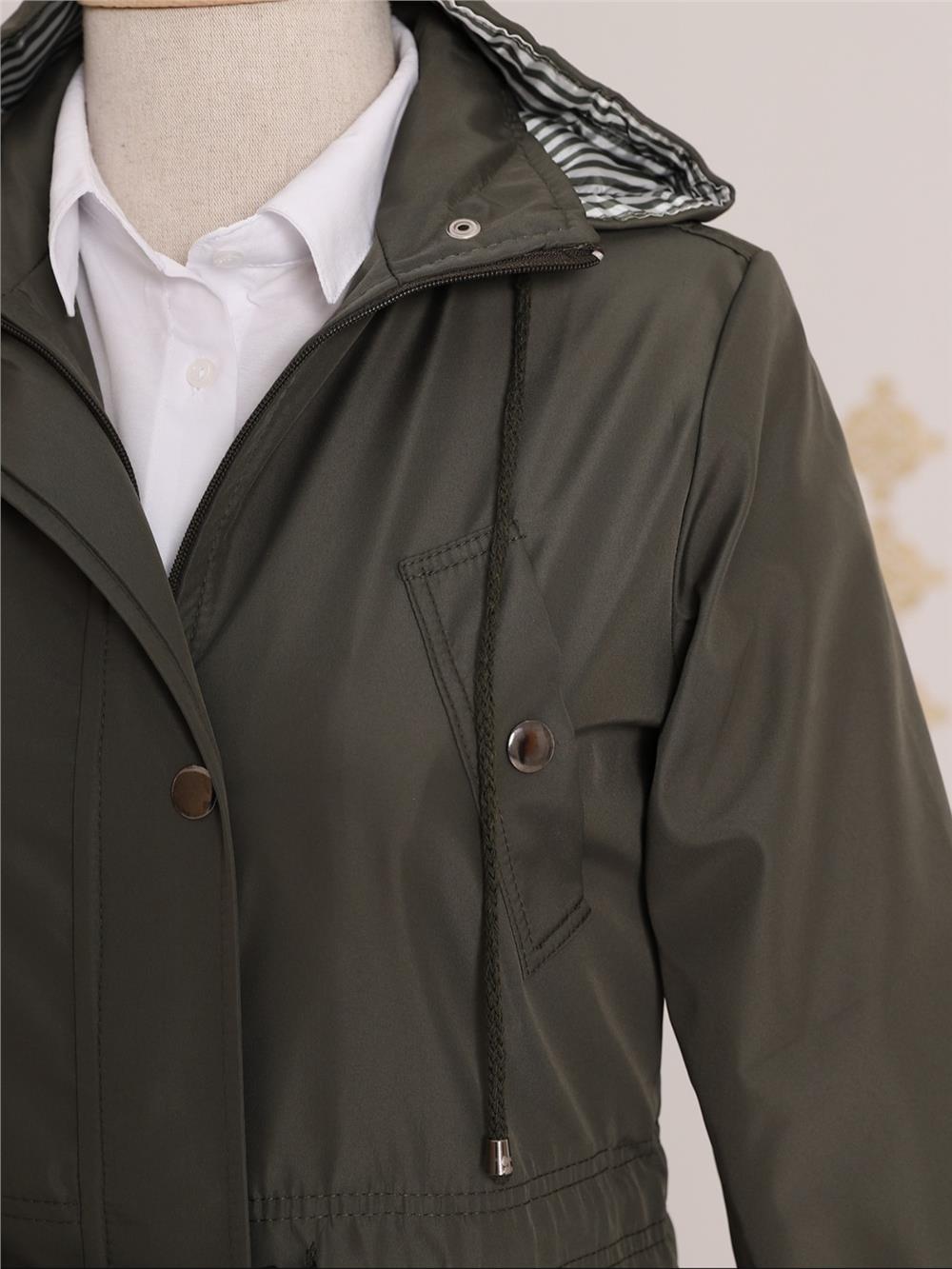 Lined Trench Coat -Khaki-148-2181-R05