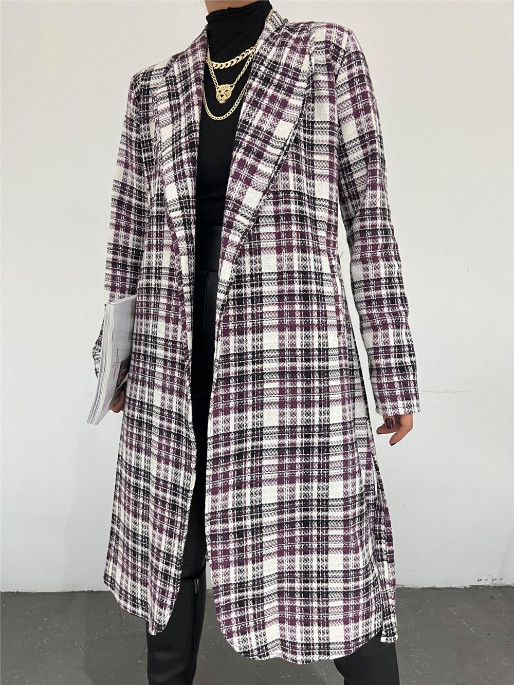 Belted Chanel Cape -Purple-186-453S-R34