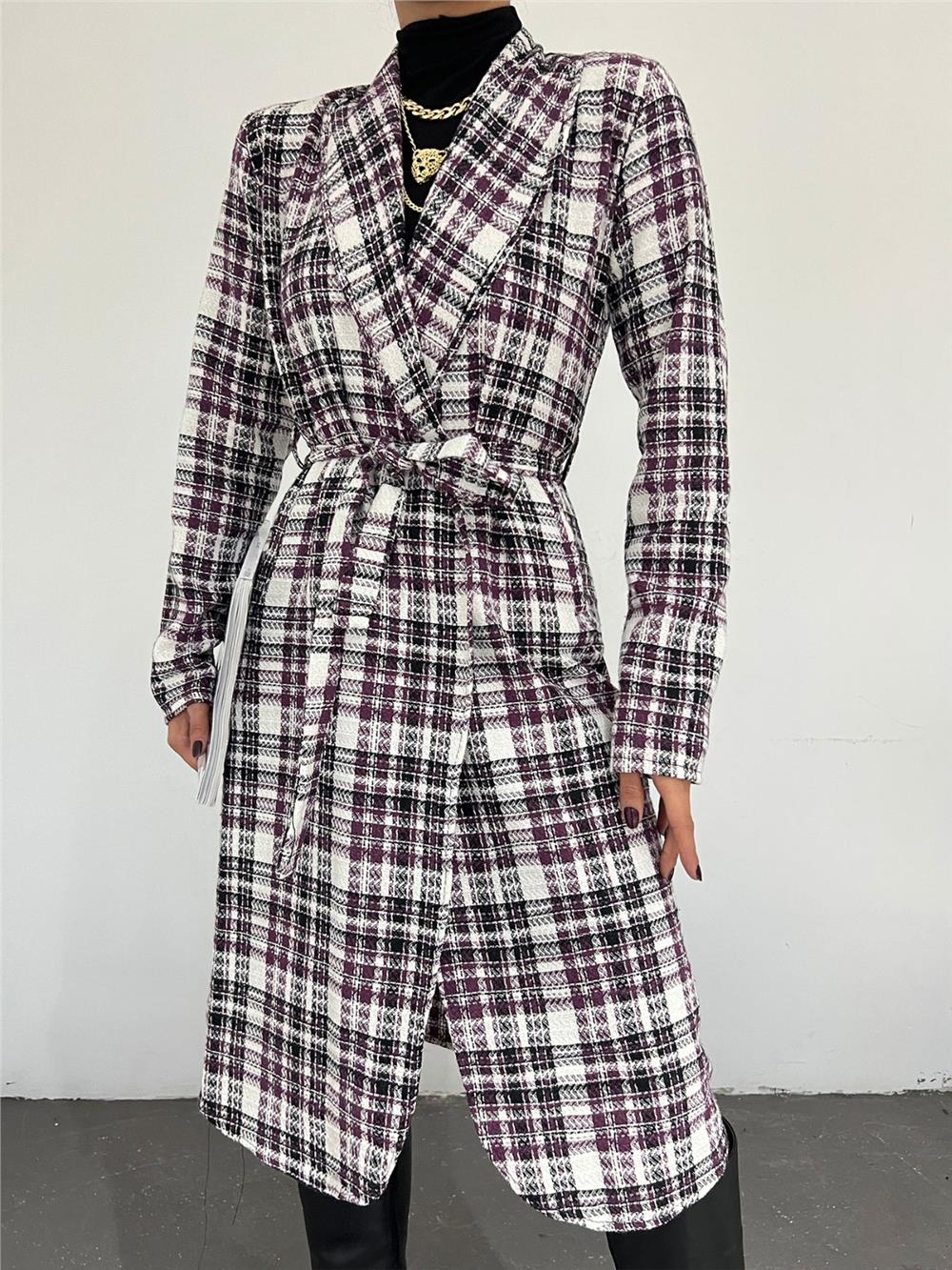 Belted Chanel Cape -Purple-186-453S-R34