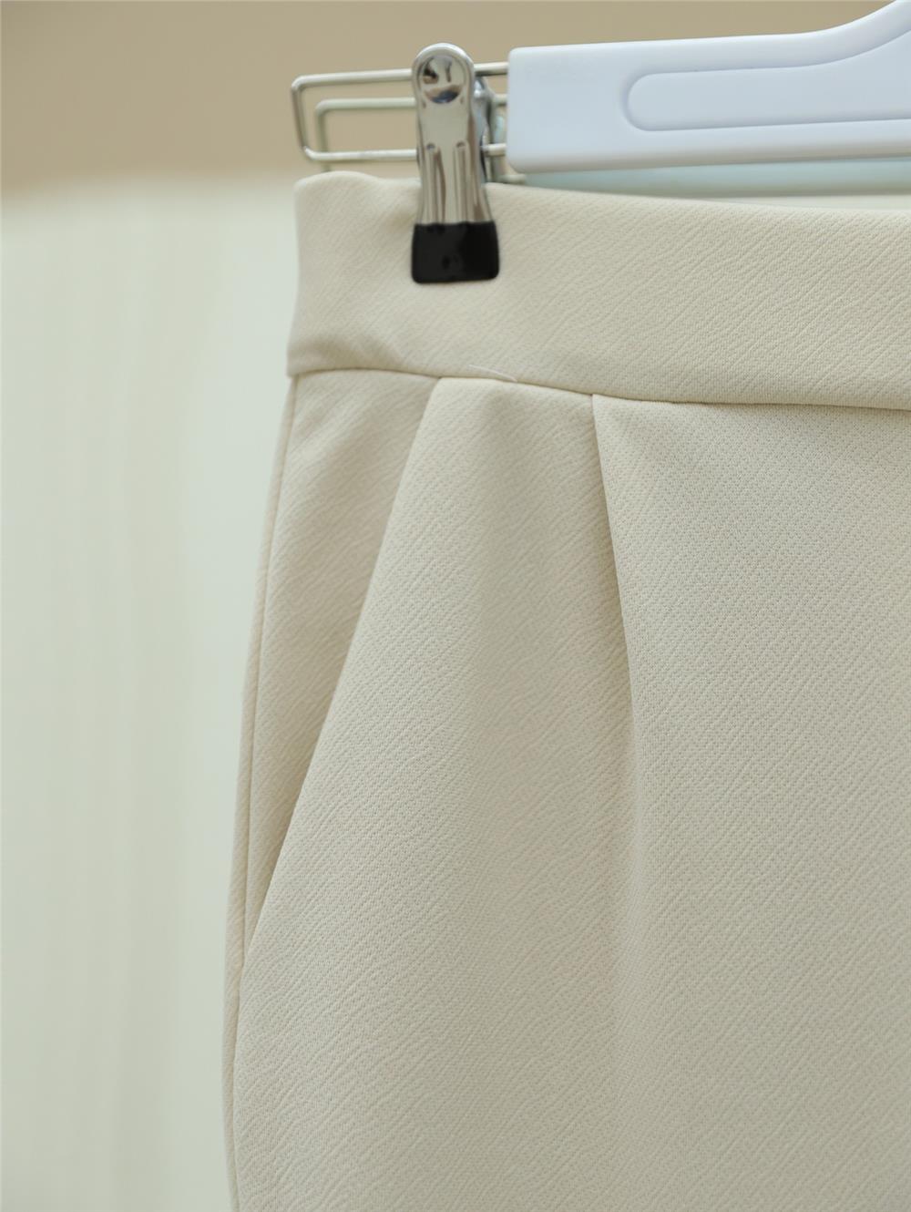Beli Cırtlı Likralı Pantolon -Bej-326-6118-R56