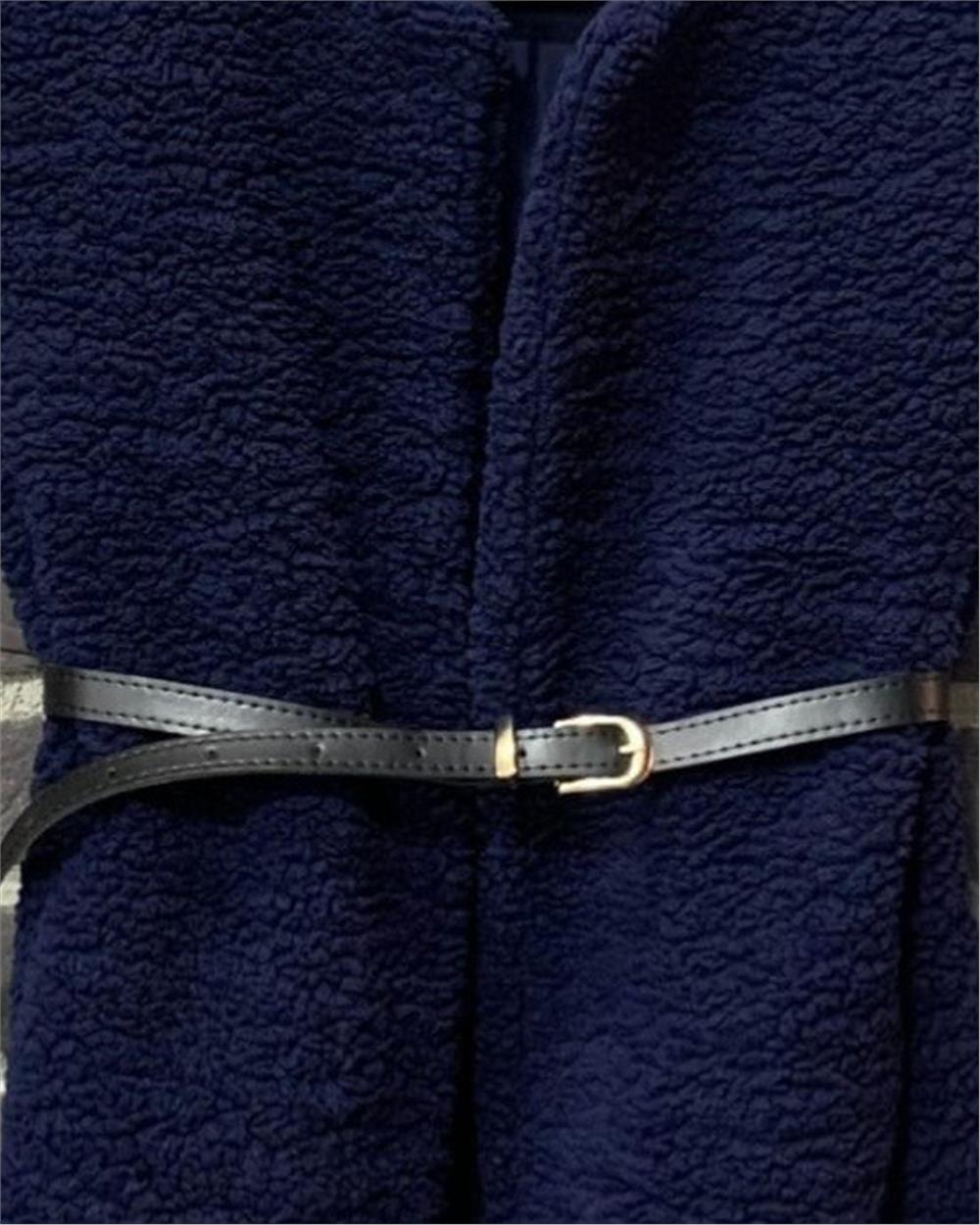 Beli Kemerli Çift Cepli Astarlı Peluş Yelek -Laci-253-12974-R03