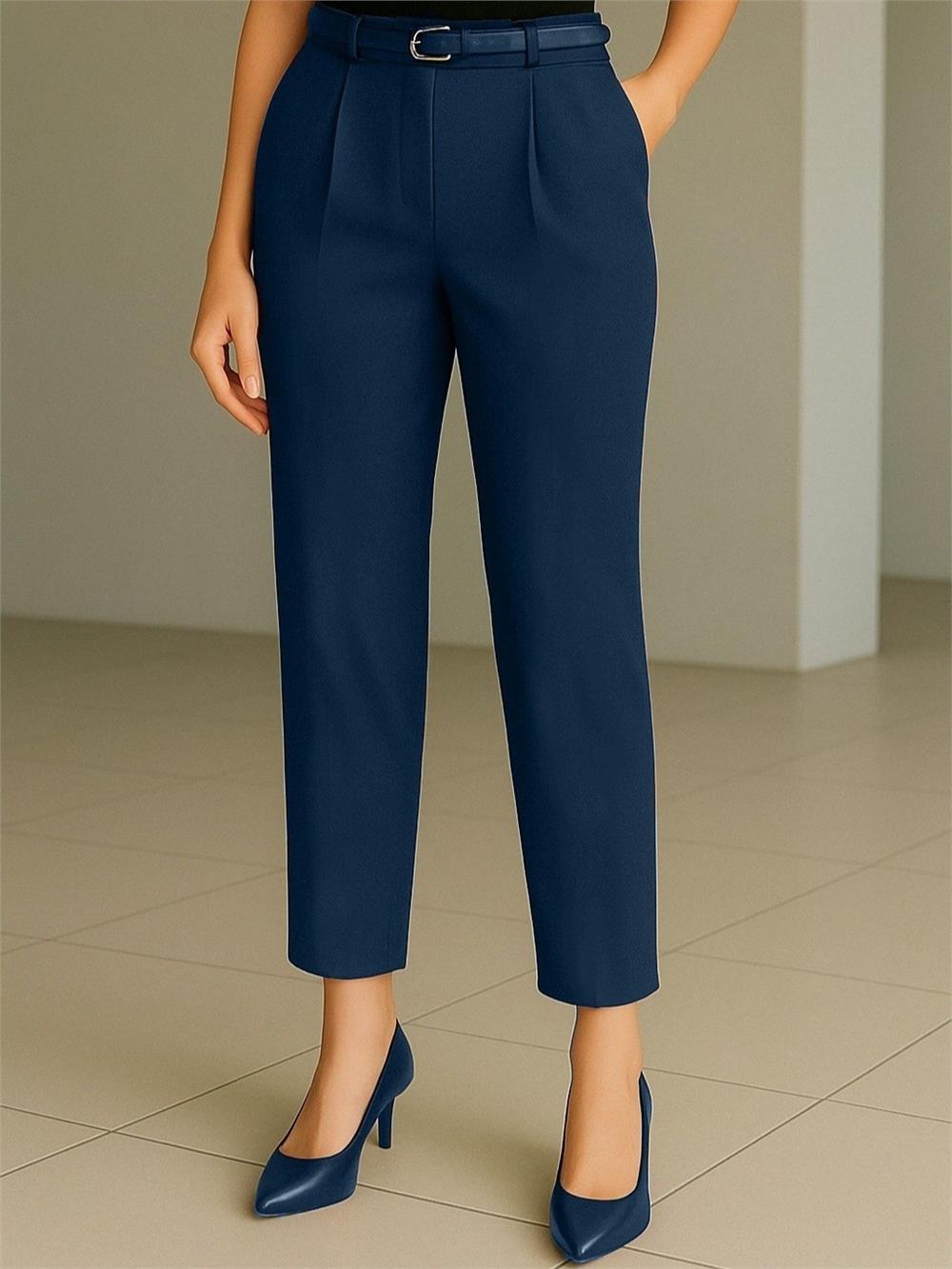 Beli Kemerli Çift Cepli Pantolon  -Laci-138-6725-R03