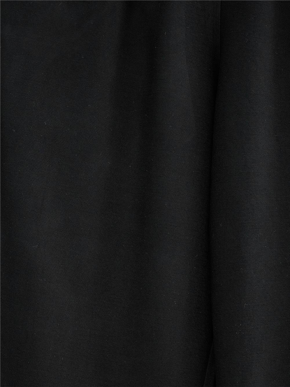 Beli Lastikli Bağcık Detaylı Cepli Bol Paça Tensel Pantolon -Siyah-307-2382-R01