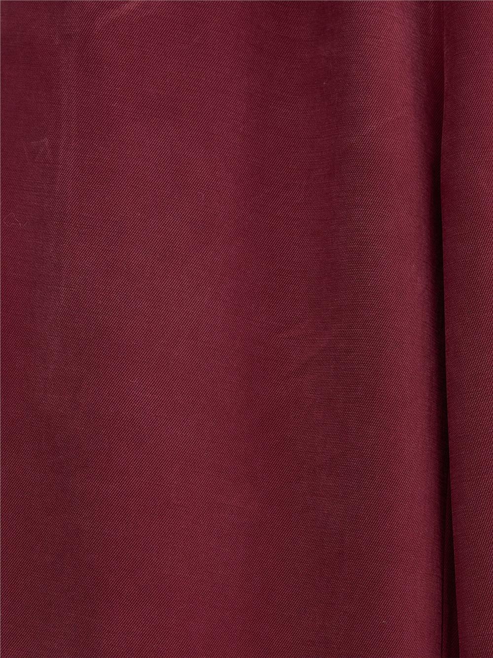 Beli Lastikli Bağcık Detaylı Cepli Bol Paça Tensel Pantolon -Bordo-307-2382-R04