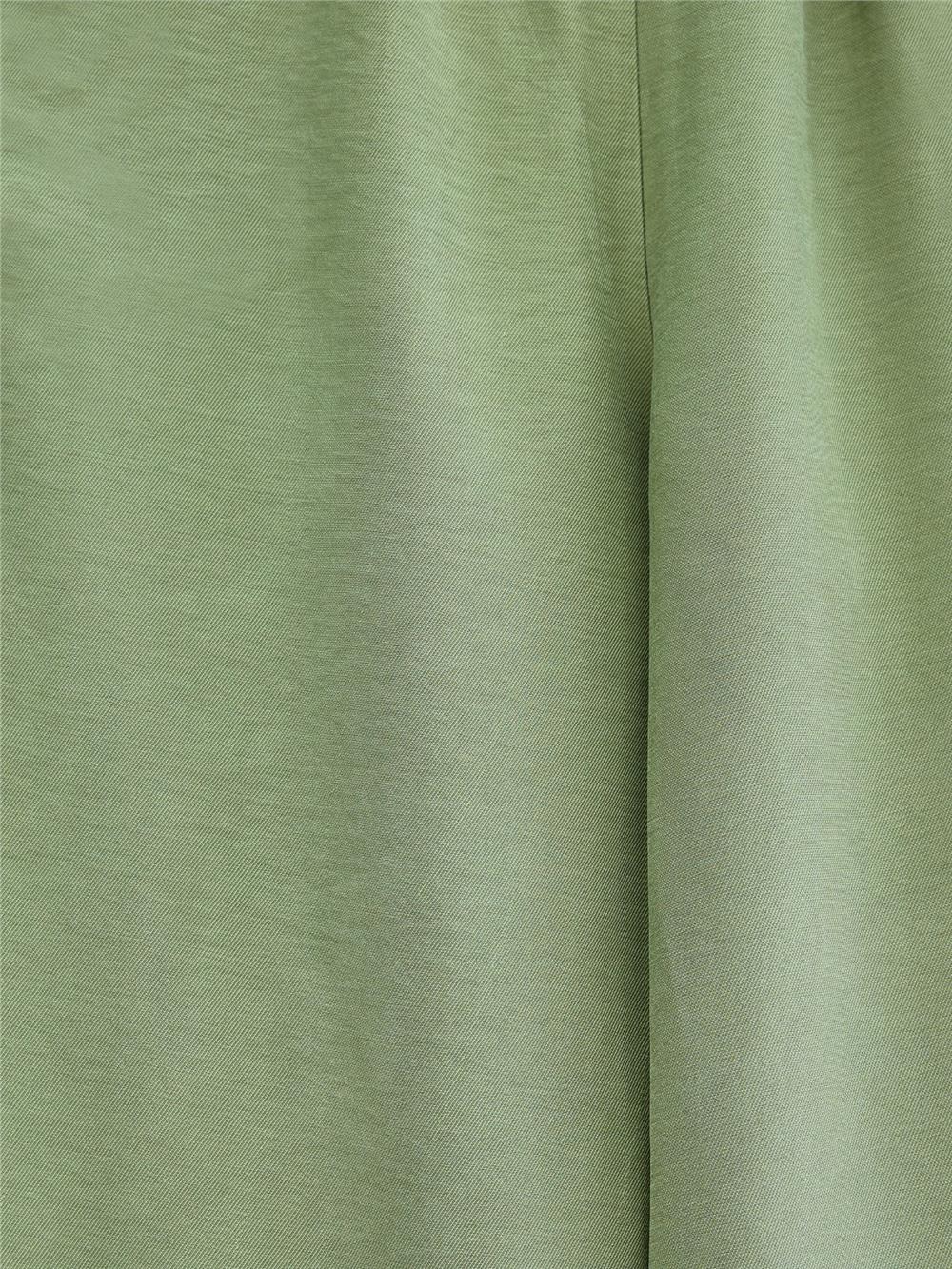 Beli Lastikli Bağcık Detaylı Cepli Bol Paça Tensel Pantolon -Çağla Y.-307-2382-R70