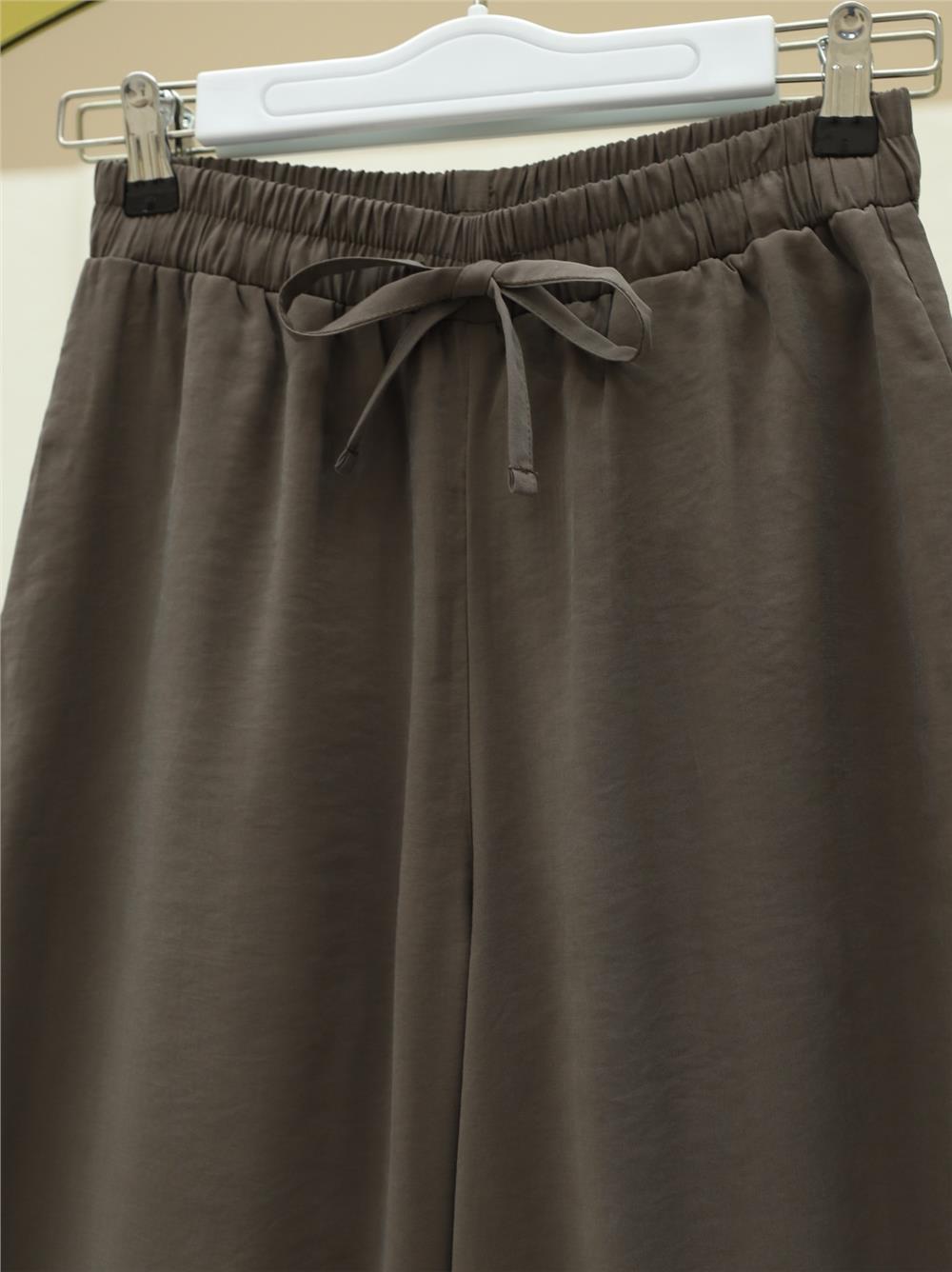 Beli Lastikli Bağcıklı Bol Paça Salaş Pantolon  -Kamuflaj-338-20646-R39