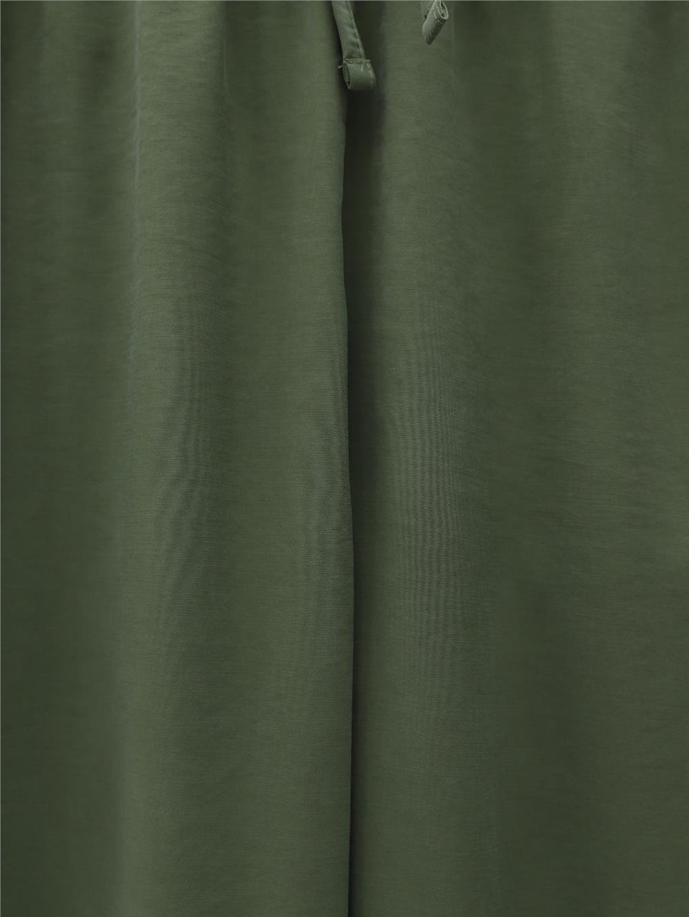 Beli Lastikli Bağcıklı Bol Paça Salaş Pantolon  -Haki-338-20646-R05