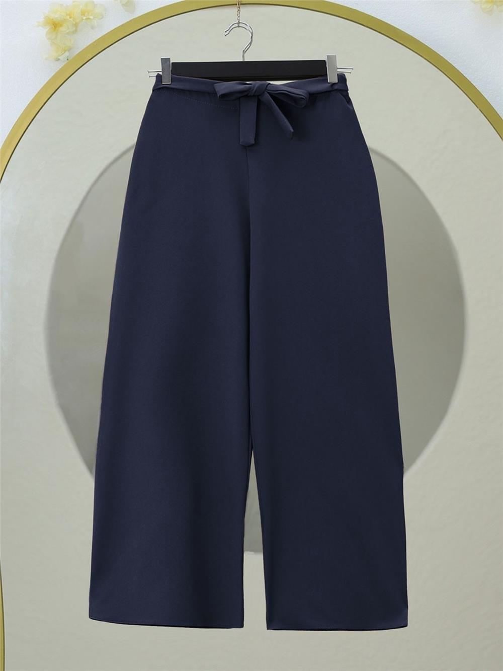 Beli Lastikli Bağlamalı  Bol Paça Pantolon  -Laci-326-9094-R03