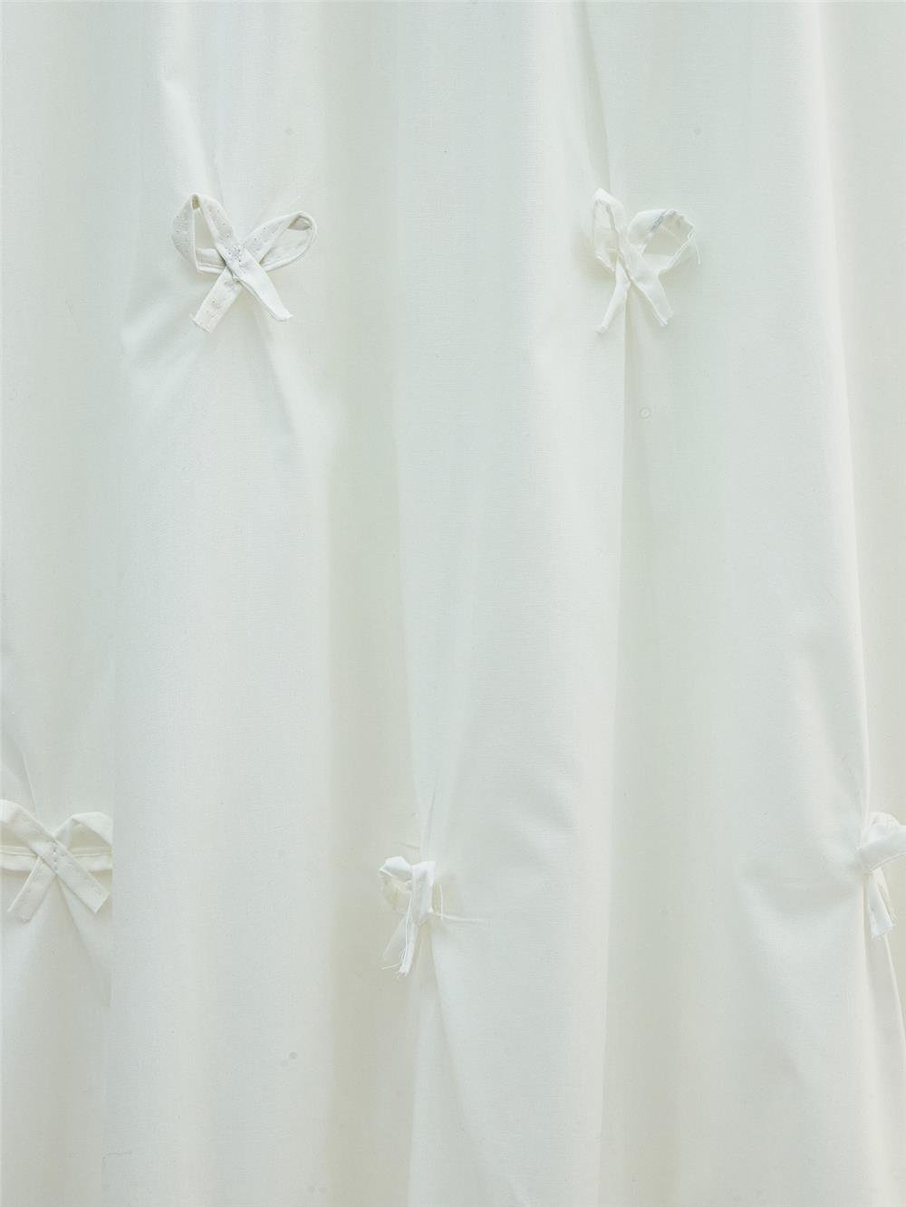Beli Lastikli Fiyonk Detaylı Poplin Etek -Beyaz-421-10064-R02