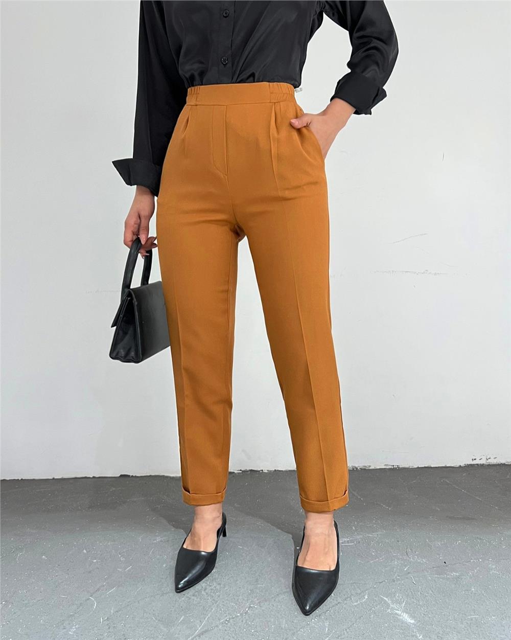 Elastic Waist Trousers -Snuff-186-033Y-R12