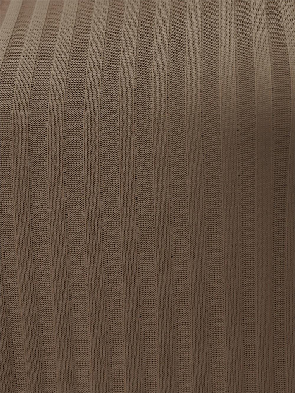 Bisiklet Yaka Fitilli Yırtmaçlı Triko Tunik -Vizon-280-3170-R23