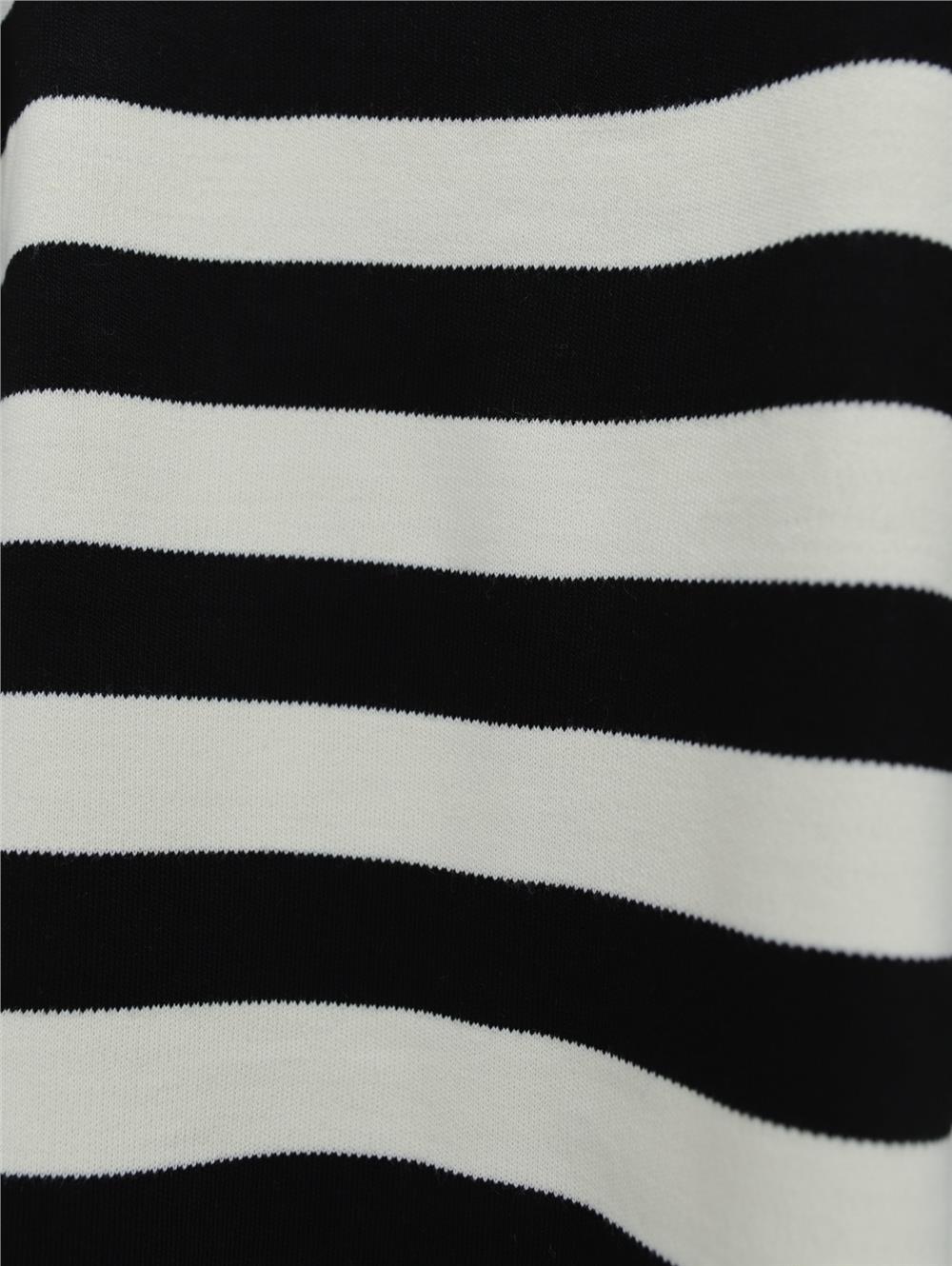 Crew Neck Side Striped Knitwear Tunic -Black-357-6095-R01