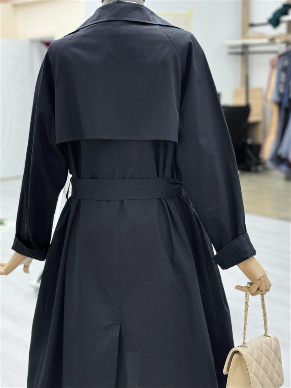 Bolero Detaylı Kemerli Araboy Trençkot -Siyah-346-3019-R01