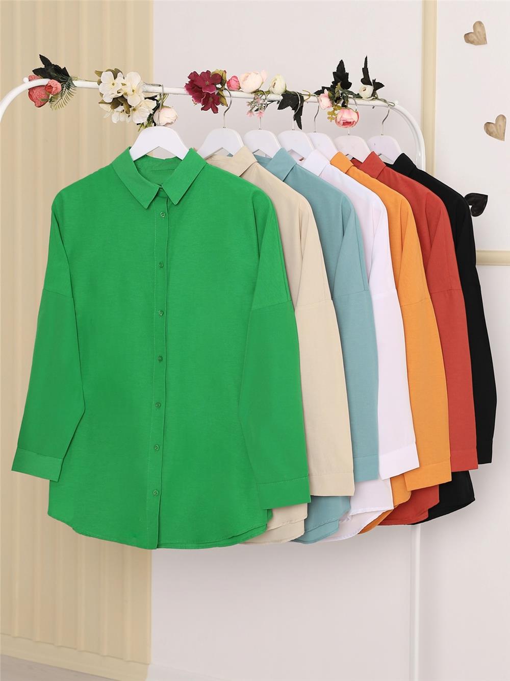 Button Down Shirt -Green-138-3900-R35