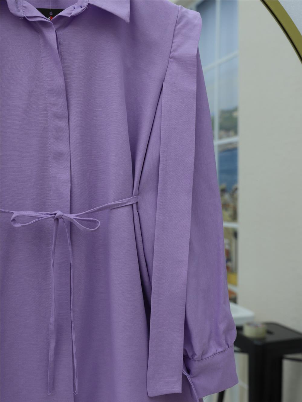 Buttoned Shirt with Shoulder Detail -Lilac-120-0061-R42