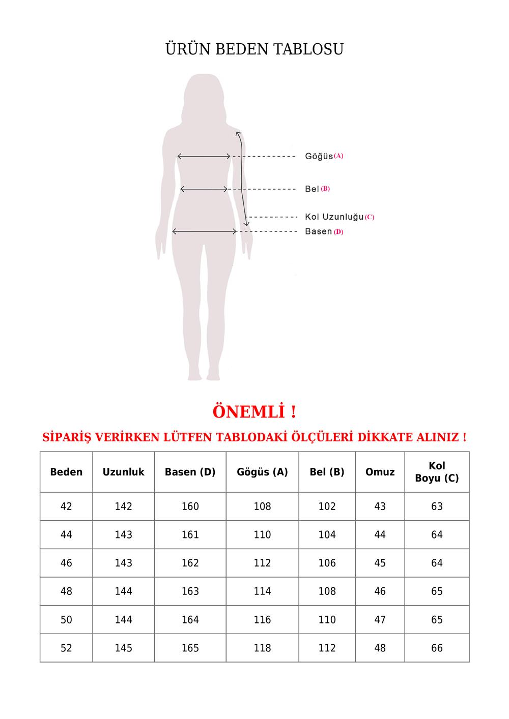 Boydan Fermuarlı Kolu Lastikli Parçalı Ayrobin Ferace -K. Kahve-197-3852-R54