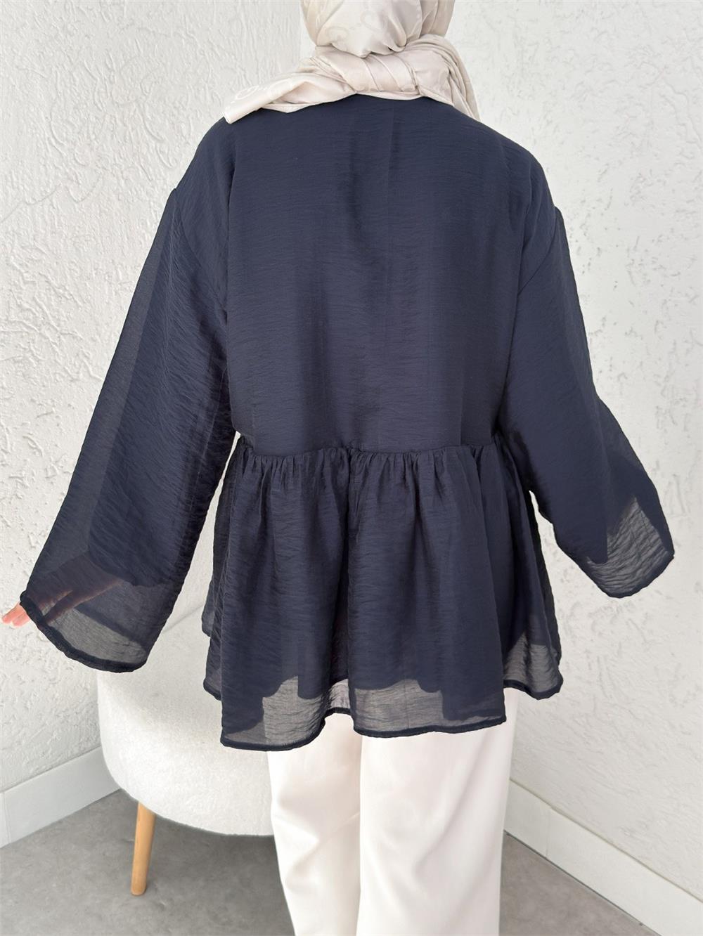 Çift Bağlamalı İçi Astarlı Modal Kimono -Laci-307-2389-R03