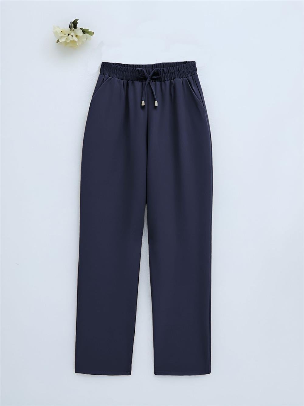 Çift Cepli Beli Lastikli Bağcık Detaylı Pantolon -Laci-326-9093-R03