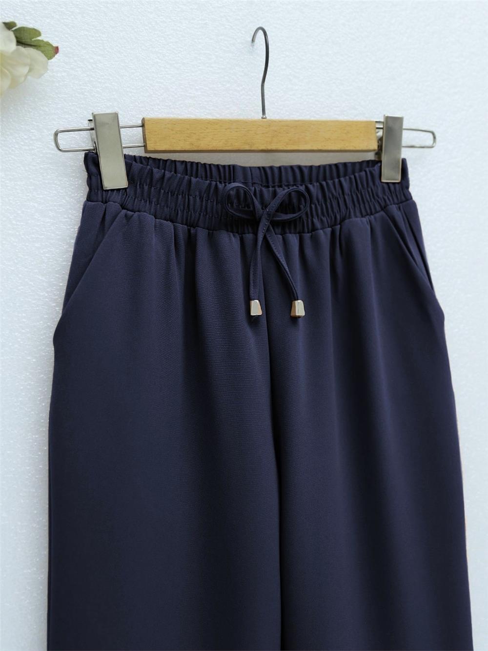 Çift Cepli Beli Lastikli Bağcık Detaylı Pantolon -Laci-326-9093-R03
