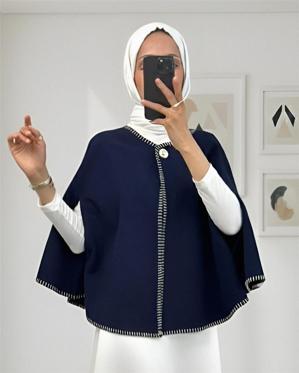 Çoban Dikişli Cepli Kaşe Panço -Laci-307-0018-R03