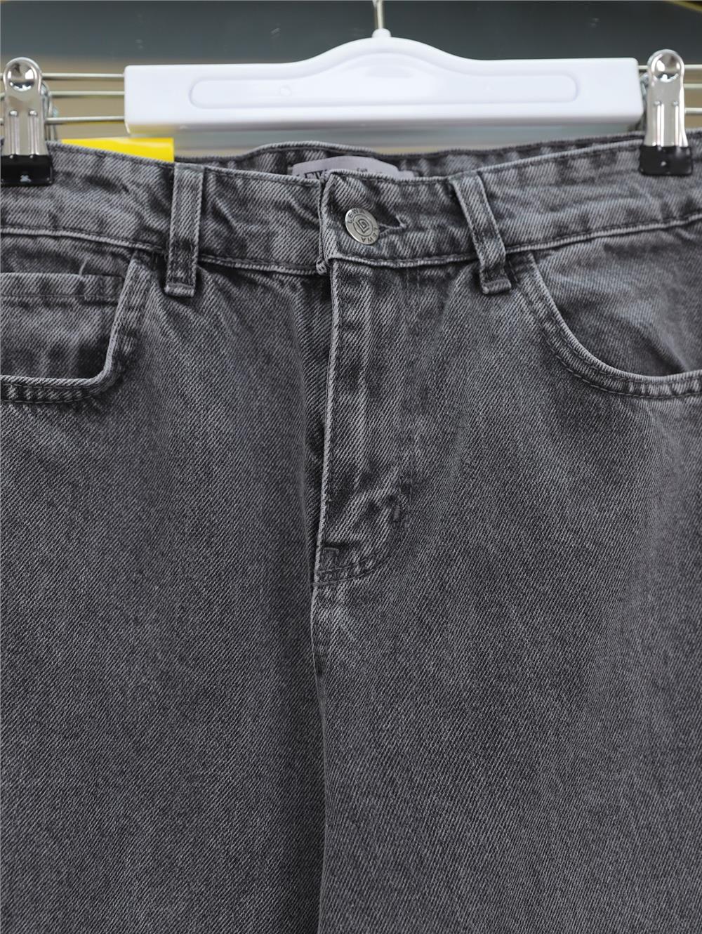 Çok Cepli Yüksek Bel Kot Pantolon  -Füme-136-0841-R18