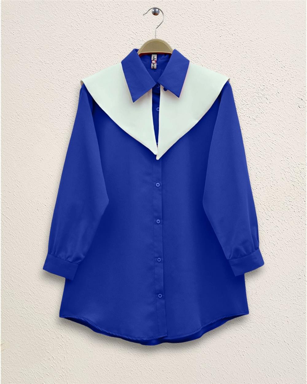 Sailor Collar Terikoton Shirt - Saks-120-1563-R10