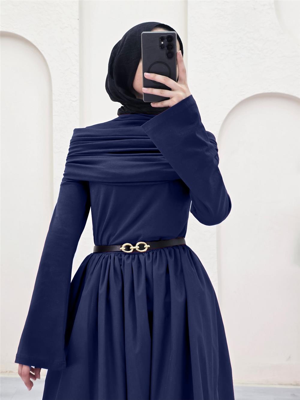 Drape Şal Detaylı Parçalı Elbise -Laci-118-10060-R03