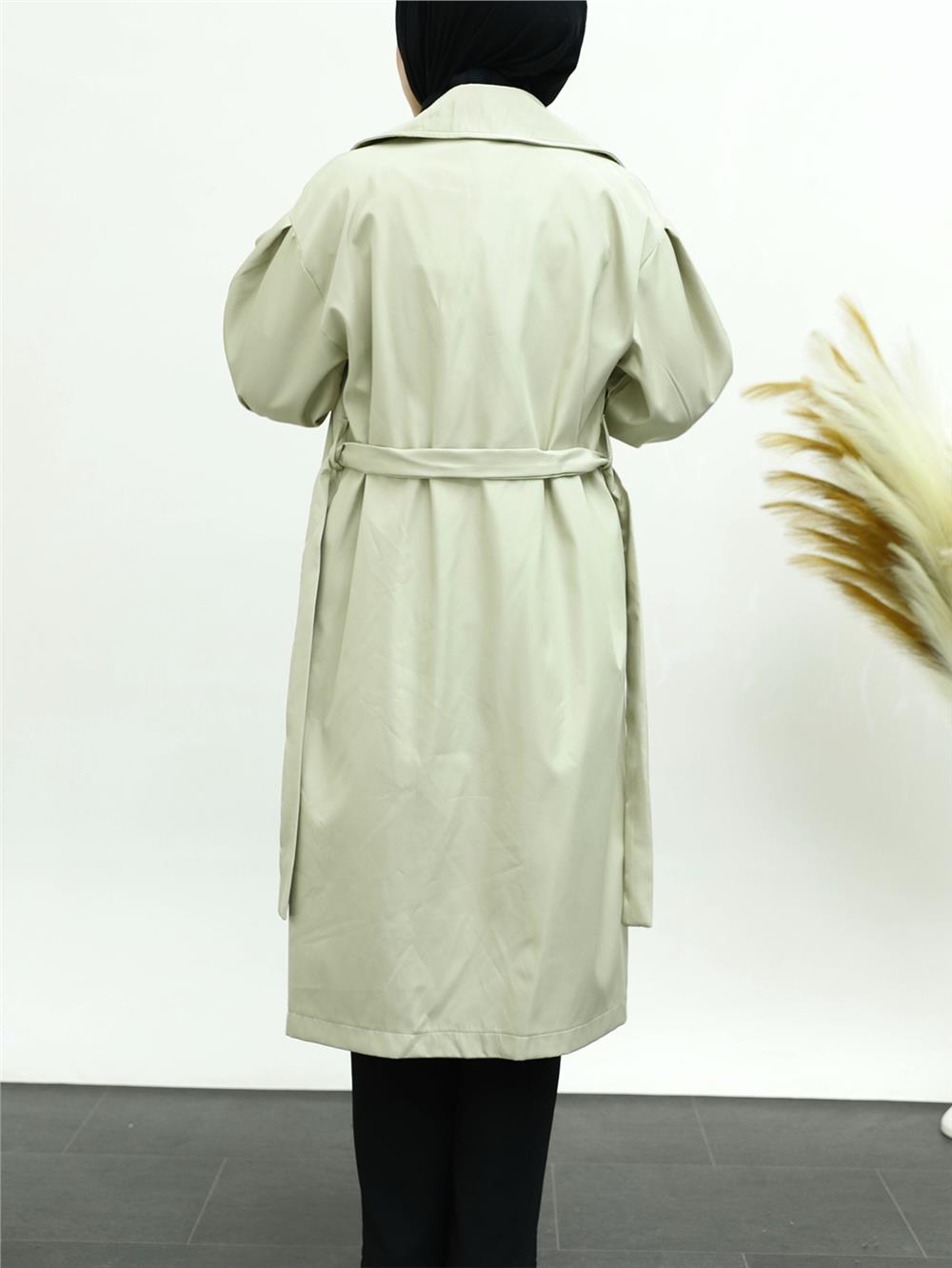 Buttonless Belted Standard Bonding Cap -Beige-186-640-R56