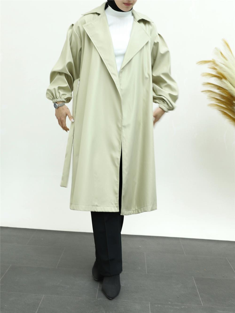Buttonless Belted Standard Bonding Cap -Beige-186-640-R56