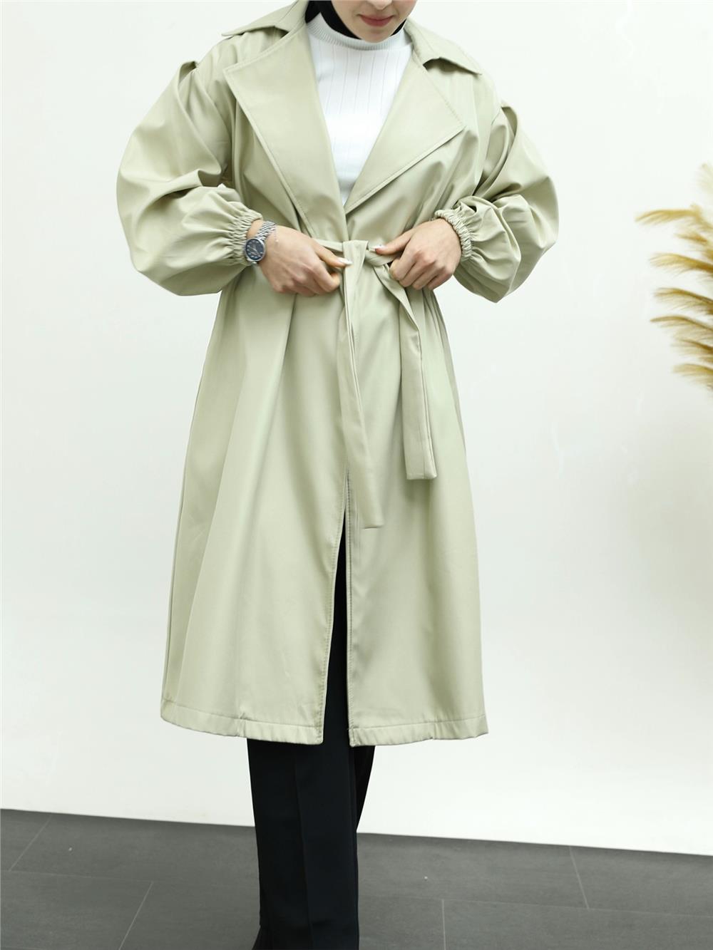 Buttonless Belted Standard Bonding Cap -Beige-186-640-R56