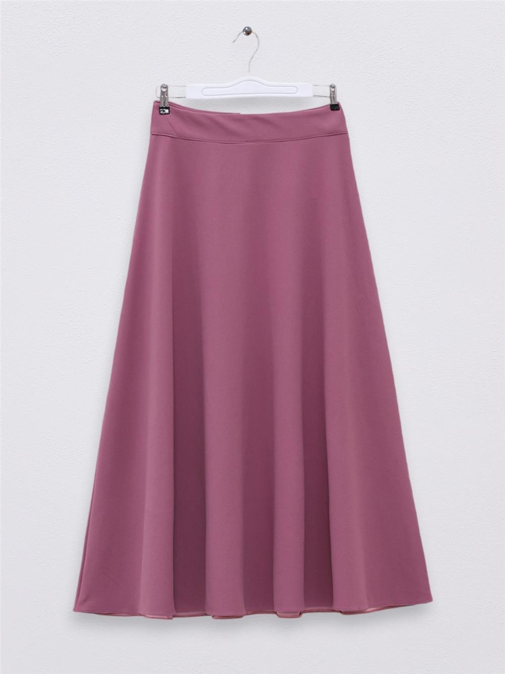 Zippered Flared Skirt -Cherry Color-123-1058-R44