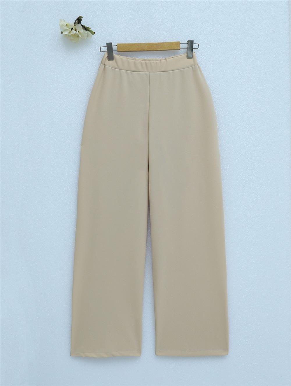 Imported Fabric Wide Leg Trousers - Salmon-400-1153-R13