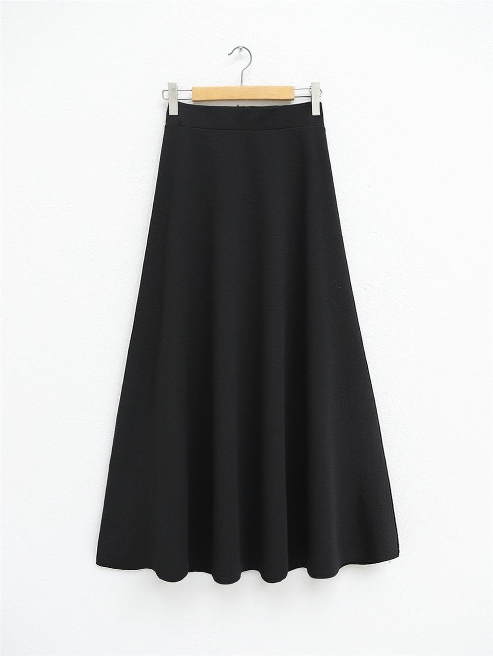 Imported Lycra Crepe Fabric Kilos Bell Skirt - Black-349-5005-R01