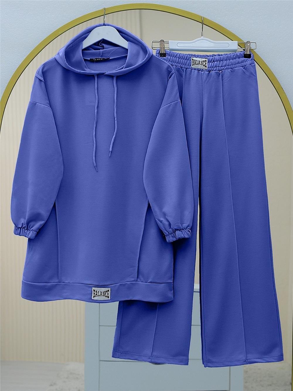 Hooded Embroidery Detailed Combed Cotton Suit - Saks-349-4081-R10