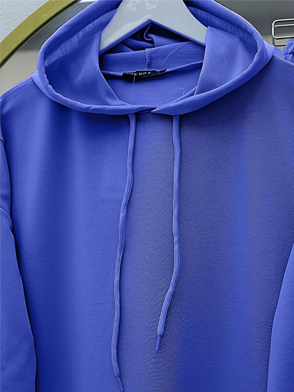Hooded Embroidery Detailed Combed Cotton Suit - Saks-349-4081-R10