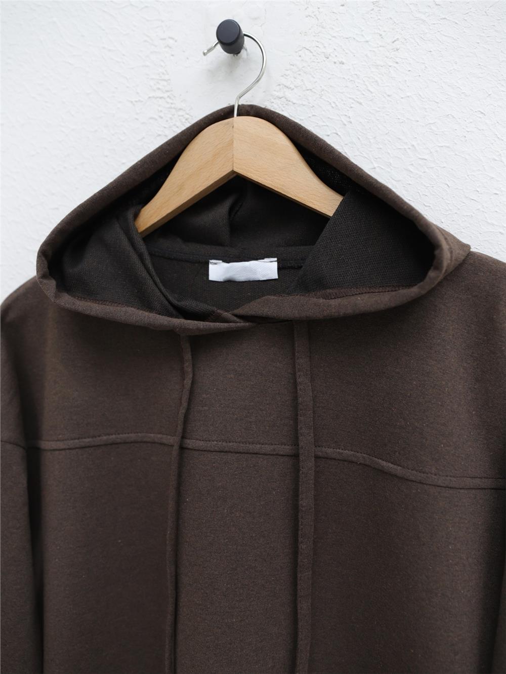 Hooded Regenerated Cotton Suit -K. Coffee-332-03056-R54