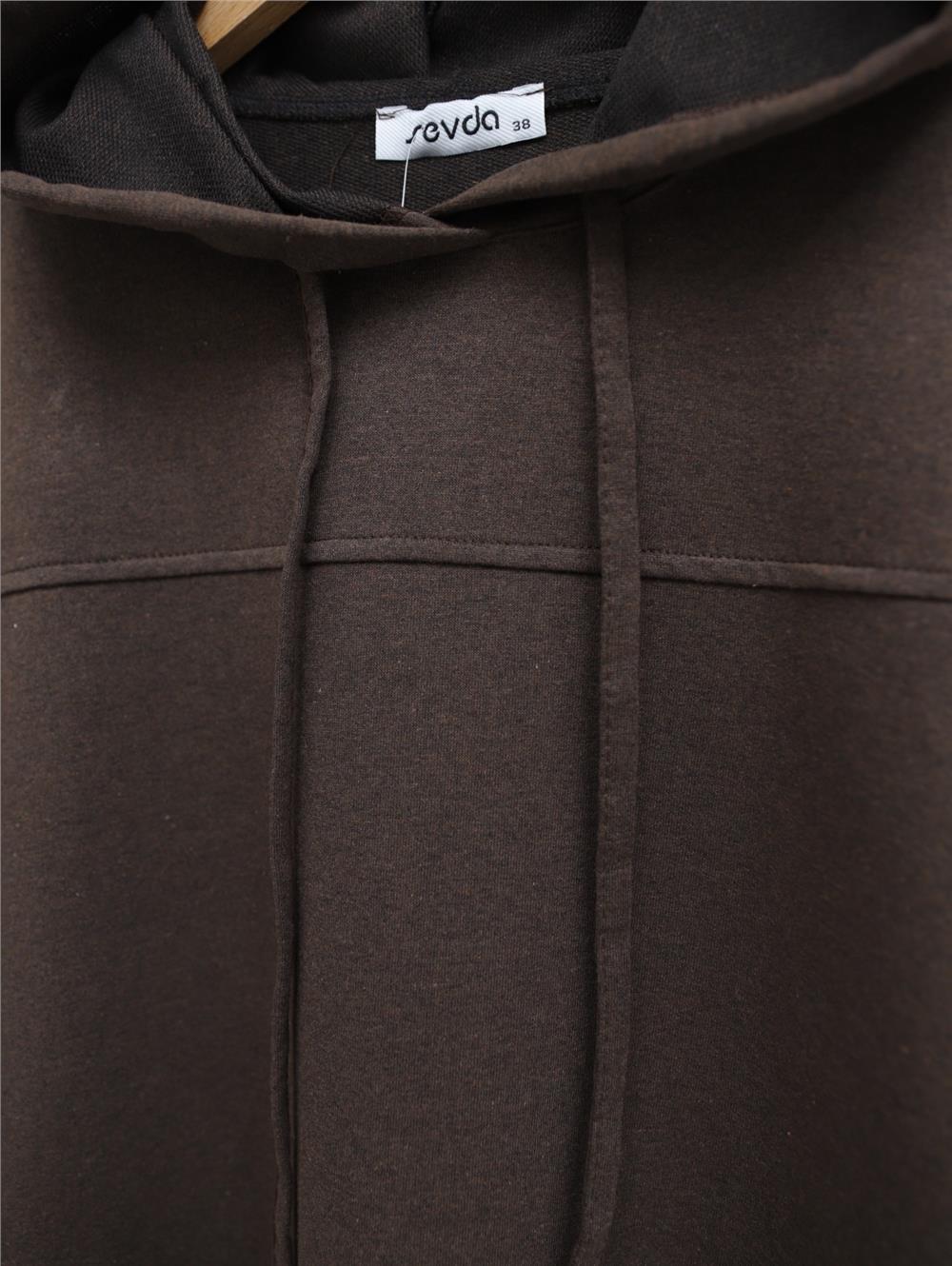 Hooded Regenerated Cotton Suit -K. Coffee-332-03056-R54