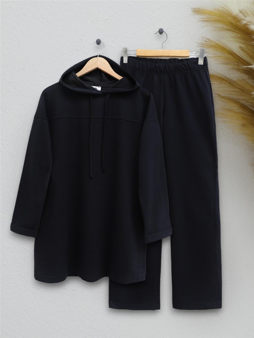 Hooded Regenerated Penya Set -Black-332-03056-R01