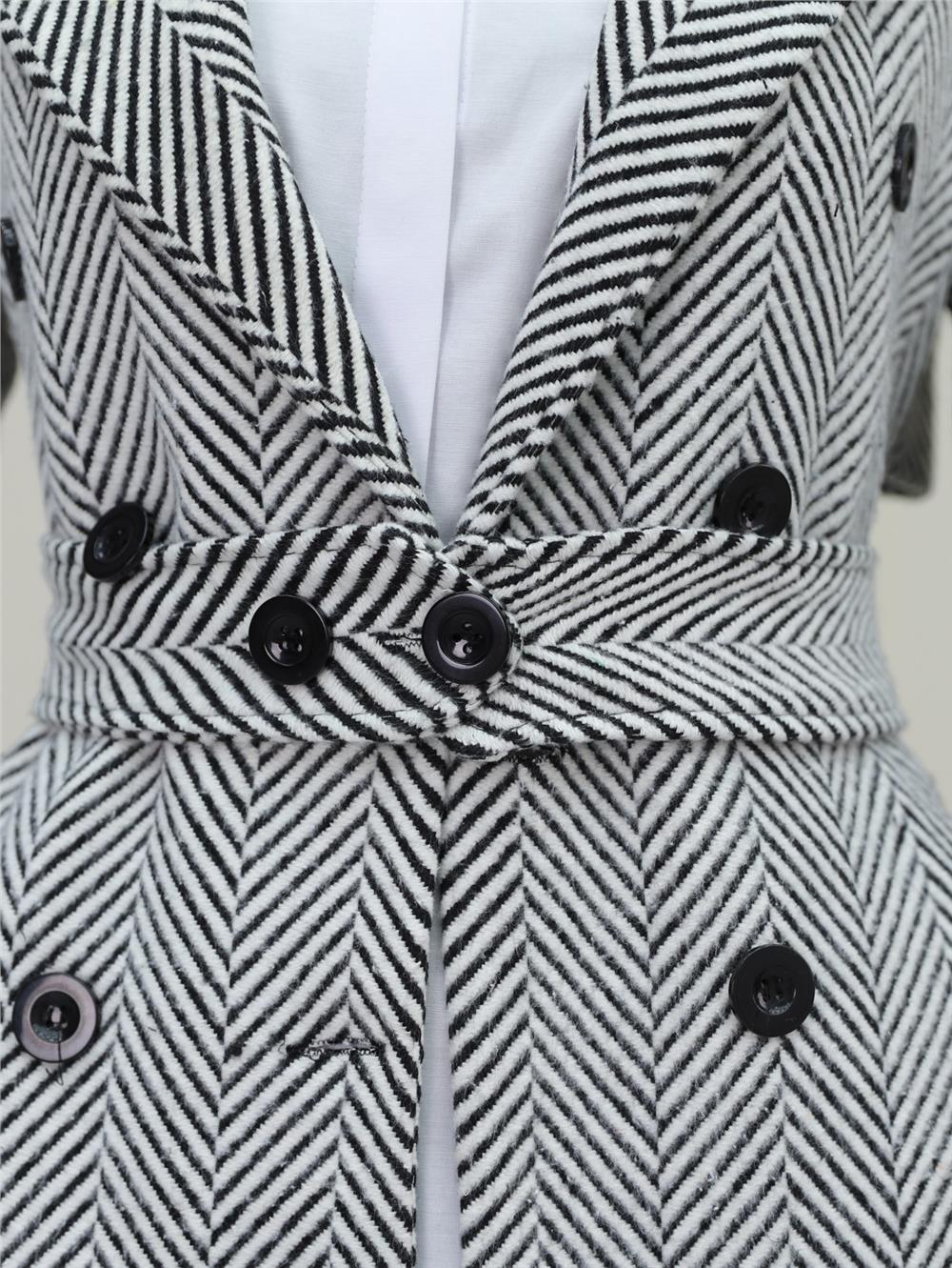 Belted Lined Bolero Detailed Coat - Gray-383-9609-R11