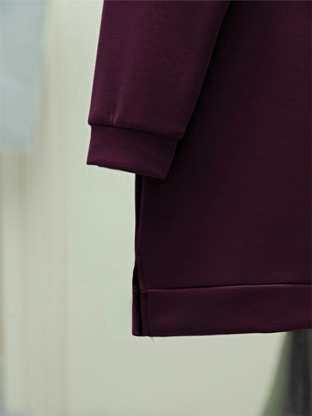 Kuş Desenli Taşlı Osyho Tunik  -Bordo-104-1420-R04