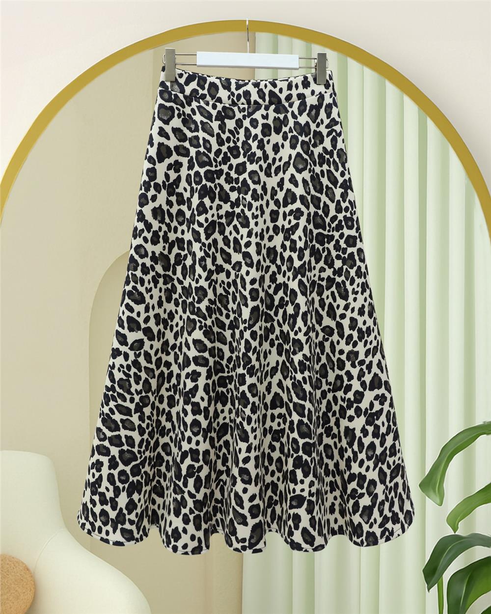 Leopar Desenli Scuba Etek -Bej-349-7098-R56
