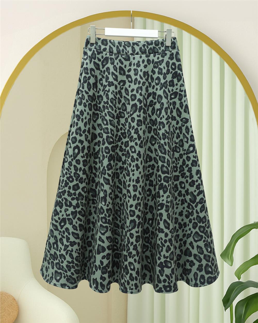 Leopar Desenli Scuba Etek -Çağla Y.-349-7098-R70
