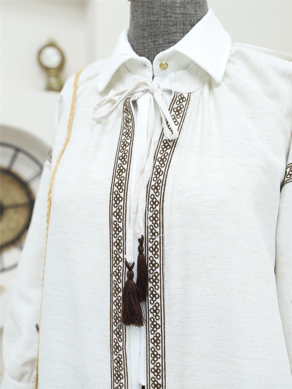 Embroidery Detailed Kimono -Stone-238-2521-R43