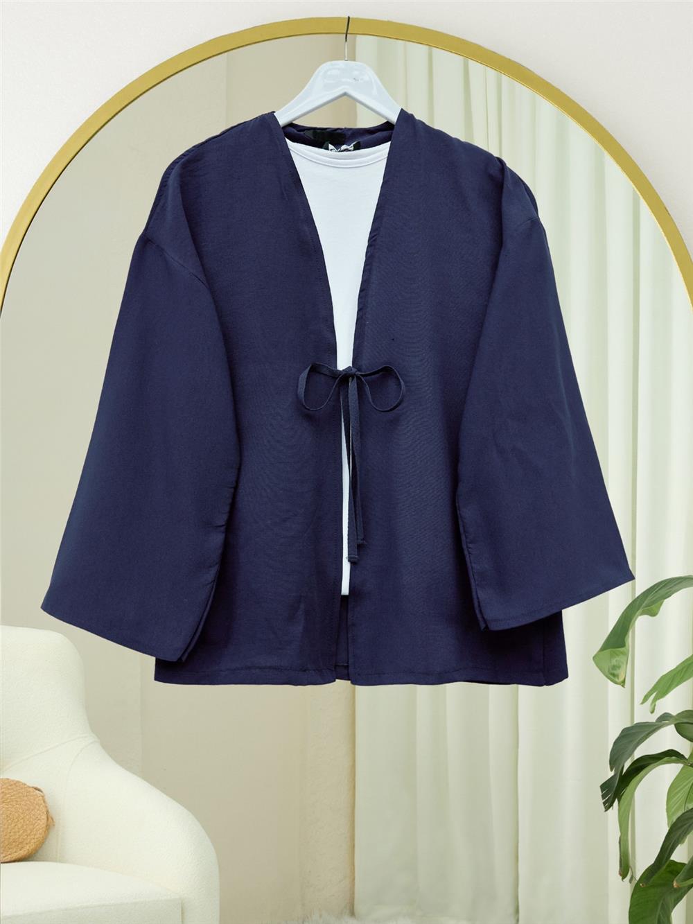 Önü Bağcıklı Poplin Kimono -Laci-253-13051-R03