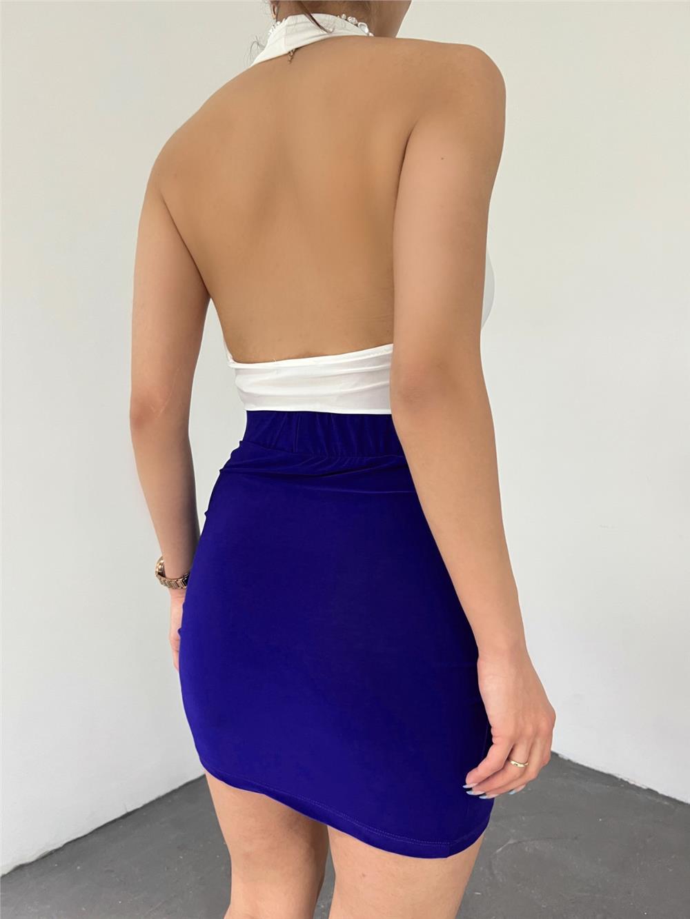 Gathered Front Double Layer Sandy Mini Skirt - Saks-246-6077-R10